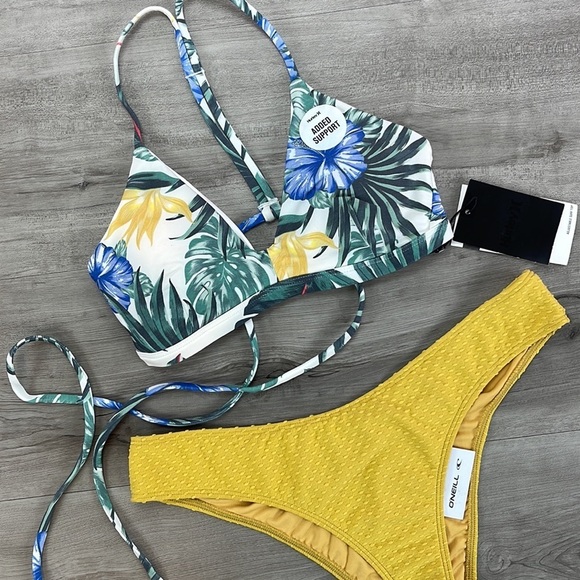 ☀️HURLEY☀️O’NIELL☀️ADJUSTABLE SUPPORTED  MATIRA SALTWATER SOLIDS TEXTURE BIKINI - Picture 6 of 15